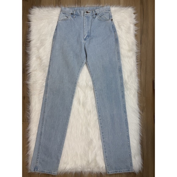 Wrangler-80s/90s Vtg, Light Blue, High Rise, Cowboy Cut, Women's Jeans. Sz-9x36 - Picture 3 of 10